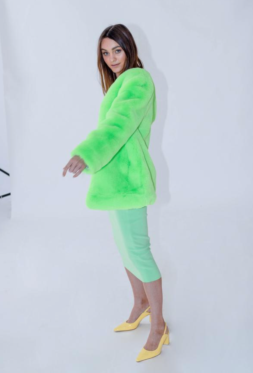 Mode & Affair Cleo Faux Jacket - Neon
