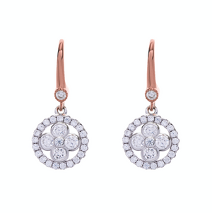 Two Toned Rose Gold Cubic Zirconia Earrings